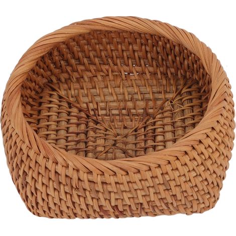 Panier de rangement en rotin tressé à la main, simple et raffiné, idéal pour ranger services à thé et vaisselle. (1/5)