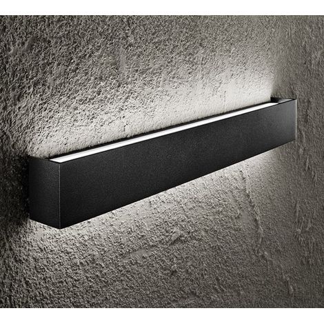 Applique Murale LED Moderne en Aluminium Noir Mat 30W 3000K, Design Mince et Élégant pour Éclairage Intérieur de Haute Qualité par Perenz.