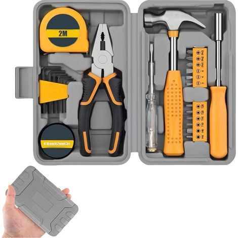 Kit di riparazione portatile (57×24,5×27,5 cm) con martello e chiavi inglesi, ideale per il fai da te, auto, bicicletta – Design compatto (1/5)