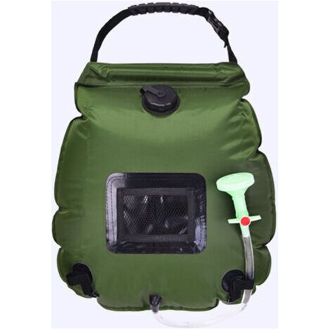Sac de douche chauffant solaire extérieur sac de bain portable 20L noir (1/5)