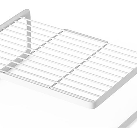 Étagère de comptoir de cuisine blanche à plusieurs niveaux, support de rangement de bureau, séparateur d'armoire, porte-condiments et porte-casseroles, profil bas. (1/5)