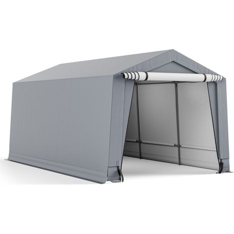 Garage coperto 290 x 490 cm protezione ottimale per tutte le stagioni per SUV e barche in acciaio zincato grigio 200019280
