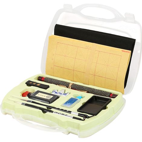 Kit de calligraphie chinoise traditionnelle : pinceau, encre, papier à eau, coffret d'outils pour débutants (1/5)