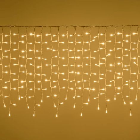 Tenda Irregolare con led bianco caldo, cavo trasparente, prolungabile -0.55 m - 420 led