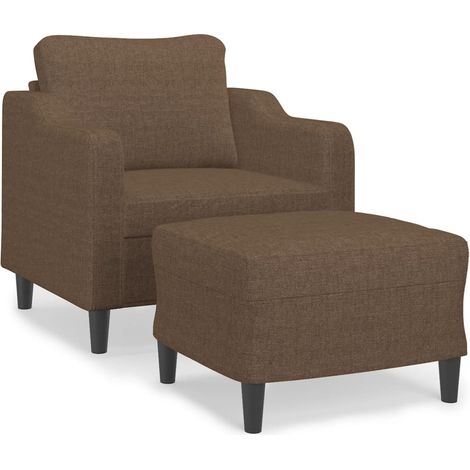 Maison Exclusive - Poltrona con Poggiapiedi Marrone 60 cm in Tessuto