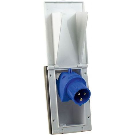 CEE Caravan-Einspeisungsstecker 3-polig Deckel weiß 230V 16A IP44