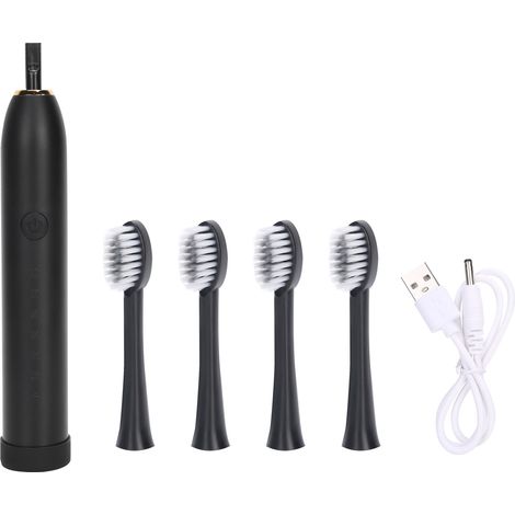 Brosse à dents électrique sonique rechargeable portable pour voyage - Soin buccal noir (1/5)