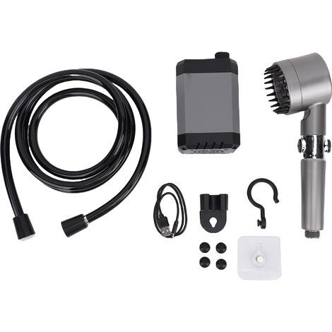 Doccia da campeggio portatile professionale con batteria da 6000 mAh, display a LED, pompa per esterni, ideale per escursionismo e viaggi – Alta resistenza, fai da te, officina, edilizia e installazio (1/5)