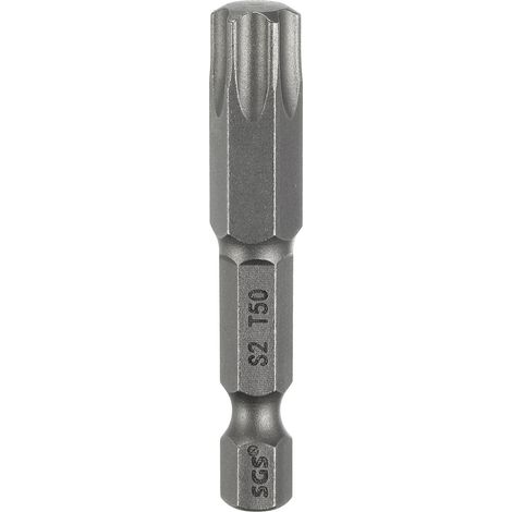 T50 Embout Tournevis Torx Tige Hexagonale 1/4" L2" (50mm) (1/5)