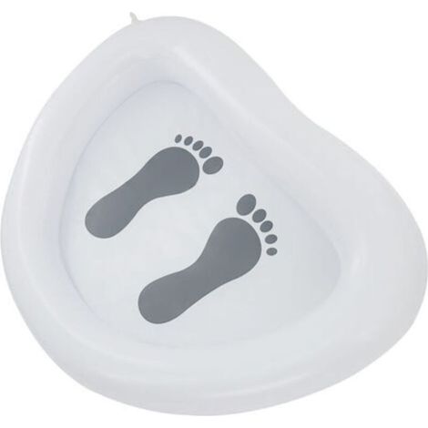 Bassin de bain gonflable pour les pieds - Piscine de pieds gonflable en PVC - Nettoyage des pieds - Semelle propre - Tapis de gravier - Blanc (1/3)