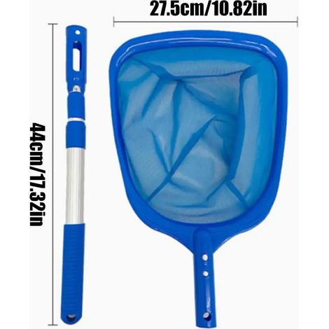 Accessoires de piscine Épuisette de piscine à mailles fines (bleue) - Outil de nettoyage pour bassin, spa, aquarium, terrasse et lac - Élimination des débris (1/5)