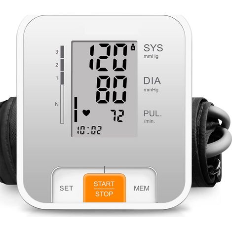 Tensiomètre automatique brassard, écran LCD large, câble USB inclus, mesure tension artérielle bras adulte, affichage clair, appareil électronique médical (1/5)
