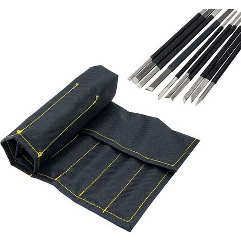 Outil de Sculpture sur Pierre Ligne Noire en Acier au Carbone Haute Ensemble de l'outil de Gravure,10PCS (1/5)