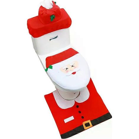 Décorations de salle de bain et housses de siège de toilette Père Noël pour Noël 2025 - Joyeux Noël et Nouvel An 2025 (1/4)
