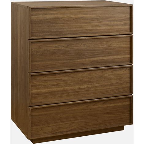 Cómoda de almacenamiento con efecto madera, 4 cajones