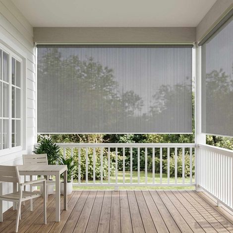 vidaXL Tenda a Rullo Esterno Blocco UV 90% Grigio Chiaro 400 x 230 cm (1/5)
