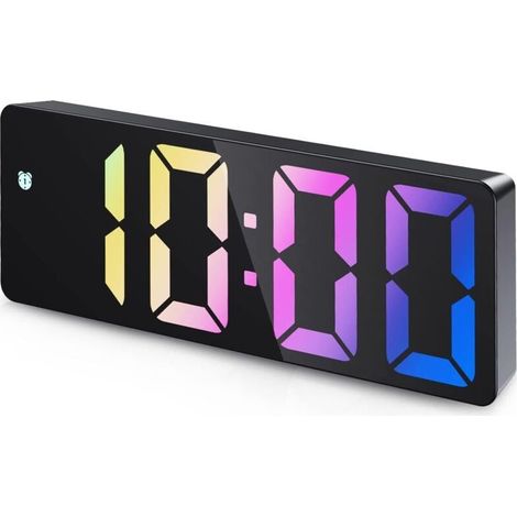 Réveil numérique avec affichage LED, température et date, commande vocale (1/4)
