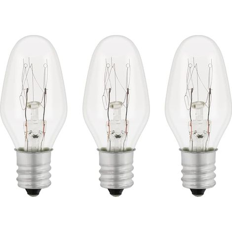 E12 7W Ampoule de Remplacement, Blanc Chaud 2700K, 40LM, AC 230V, Ampoules Incandescentes, pour Ampoule d'orientation, Lampe en Cristal à Sel, Lampe en Pierre de Sel, Veilleuse, Lot de 3 (1/5)