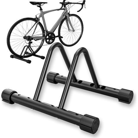 Support de vélo réglable en acier noir – pour garage (intérieur/extérieur) – compatible avec vélos de route et VTT – idéal pour les cyclistes de loisir