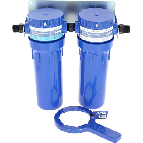Filtre antitartre 4-en-1 – Débit 1800 L/h – Bypass intégré – Protection anticorrosion et antibactérienne – Installation simple – EWT