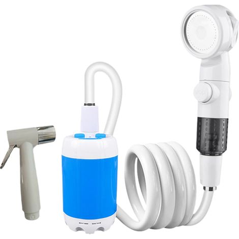 (Type F) Douche de camping portable, douche électrique portable rechargeable par USB pour la randonnée, les voyages, le trekking, la natation et la plage. (1/5)