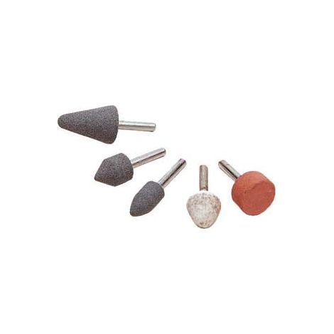 Set 5 Molette Mole Abrasive Rotative Con Gambo Codolo 6Mm Per Trapano