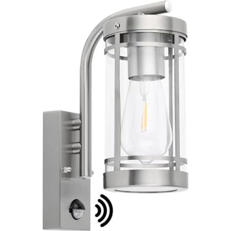 Applique exterieur avec detecteur de mouvement,Acier inoxydable luminaire exterieur,IP44 Etanche Lampe murale Pour Garage, Cour, Jardin (1/5)