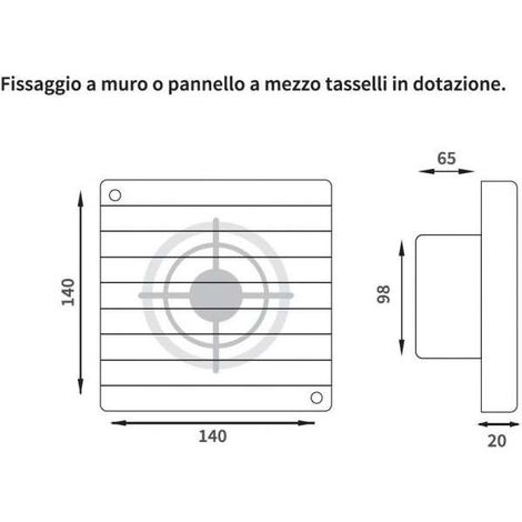 Idrobric Aspiratore da Parete - Bianco - 140x140mm (1/3)