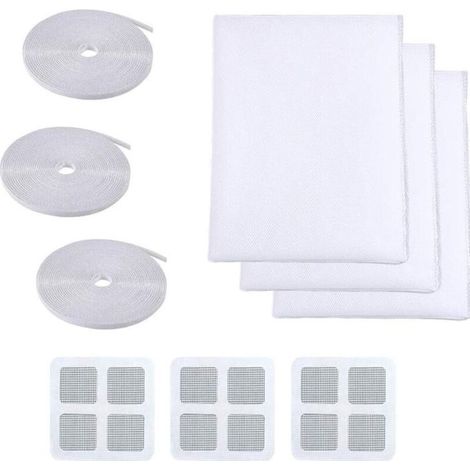 Moustiquaire pour fenêtre - PZCC - PZCC - 3 pièces 150x200 cm - Blanc - Réutilisable (1/4)