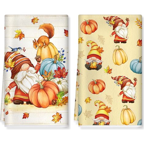 Torchons de Cuisine Automne GNOME Vaisselle Lot de 2 (1/5)