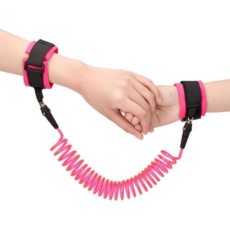 Laisse de ceinture de poignet anti-perte de 2,5 m pour enfants, laisse de sécurité en câble élastique rotatif à 360 ° pour bébé et tout-petit (rose), Ensoleillé (1/5)