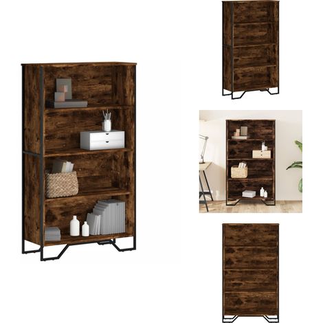 Bibliothèque chêne fumé 80x31x137,5 cm bois d'ingénierie - Bibliothèque - Bibliothèques - Étagère - Armoire De Rangement (1/5)