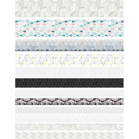 Washi Tape Set vintage - Décoratif inscriptible - 12 rouleaux - Pour le bricolage, le scrapbooking et la journalisation (1/5)