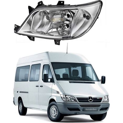 Faro izquierdo Mercedes Sprinter minibus, carrocería, muelle, furgón 2001-2007