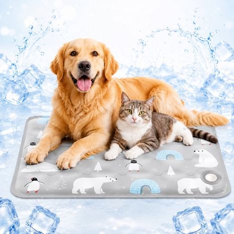 Alfombrilla refrescante para perros, Climatiser, Alfombrilla refrescante, Almohadilla refrescante de PVC, 40x50 cm, Copo de nieve azul oscuro (1/5)