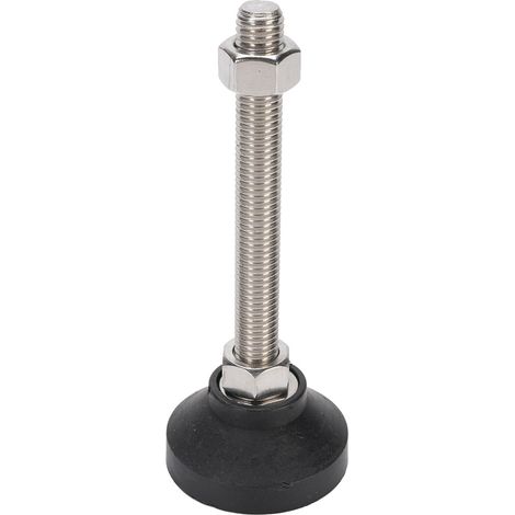 4 pieds réglables pour meubles D50xM12x100mm, embase ronde en caoutchouc antidérapant, pour étagères et armoires (1/5)