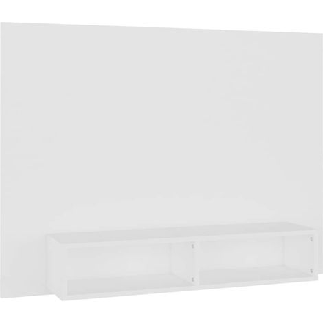 vidaXL Mueble de TV de pared madera contrachapada blanco 120x23,5x90cm (1/2)