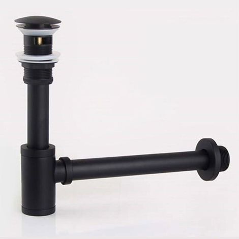 Siphon für Badezimmer im schwarzen Badezimmer, an der Bouteille mit Kit de vidange Pop-Up P-TRAP, Ablage von Abflussmaterial (1/5)