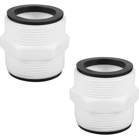 Adaptateur de Tuyau de Piscine 2 pièces, rallonge de Tuyau d'arrosage avec 2 Joints d'étanchéité en Caoutchouc, Accessoires de Piscine, connecteur de Tuyau de Piscine de 1,5 à 1,5 Pouces (1/5)