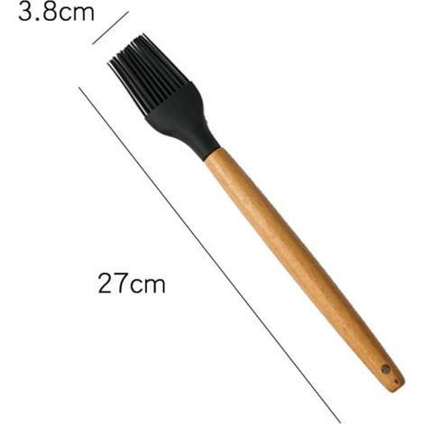 Pennello in silicone per griglia con impugnatura ergonomica per applicare olio e salsa pasticcera (1/4)