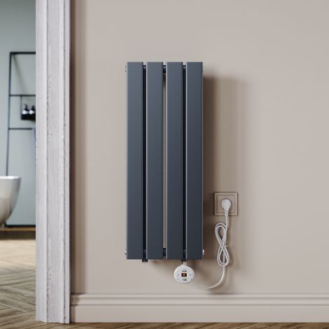 SONNI Heizkörper aus Stahl, Intelligenter Heizkörper Flach mit Temperaturregelung, Horizontal Einlagig Design Flach Paneelheizkörper, Anthrazit 300x800mm, 400Watt (1/5)