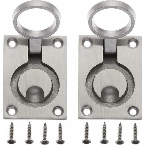 Poignée de Trappe Casier de Trappe Cabinet Caché Poignée en Acier Inoxydable Casier Marin de Trappe de Yacht de Bateau Avec 8PCS Vis de Montage 62 x 44mm 2 Pcs (1/5)