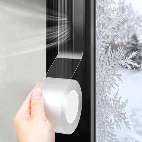 CCYKXA Sealing Tape for Doors and Windows, 5cm x 10m, Weatherproof, Transparent, Self-Adhesive, Winter Window Seal, Windproof, Dustproof, Cold Air (1/5)