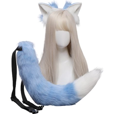Oreilles Animales - Bandeau Oreilles Renard Loup Renard avec Queue - Accessoire Costume Fête Déguisement Halloween Carnaval - 1 Pièce (1/5)