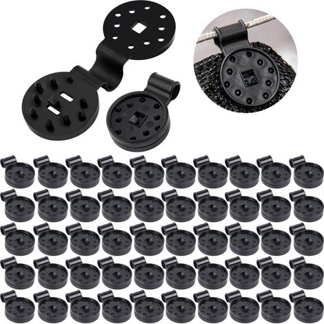 100 Pièces Clips Plastiques pour Toile d'ombrage, Clips de Fixation pour Bache, Clip Spécial avec œillet de Fixation pour Filet D'ombrage Toile de Clôture Tissu Coupe-Vent Serre Brise Vue (1/5)