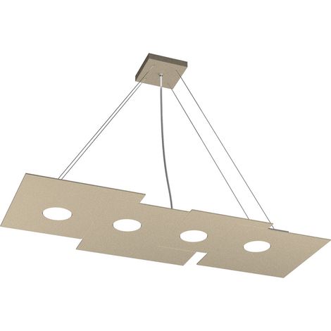 Sospensione Moderna Rettangolare Plate Metallo Sabbia 4 Luci Gx53 (1/4)