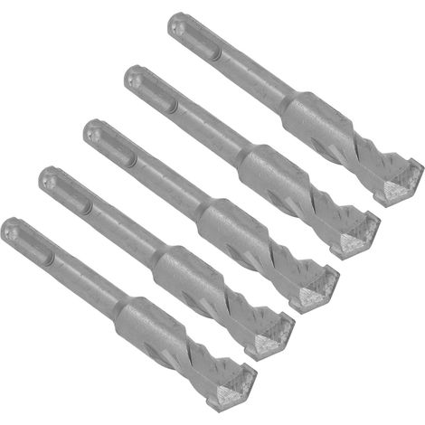 Set de 5 forets burins 110mm pour béton, pierre et brique, pointes carbure, embouts SDS-plus 18mm, perçage perforateur robuste. (1/5)
