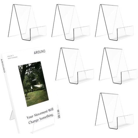 7 Pièces Porte Livre en Acrylique, Transparent Serre Livres, pour Bureau Librairie Écoles Bibliothèque - 10,5 x 9 x 7,5CM (1/5)