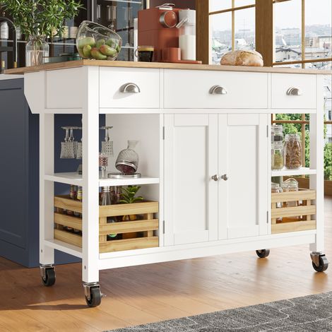 mobile contenitore cucina 120x45x90 pieghevole bianco OKMYHOME (1/5)