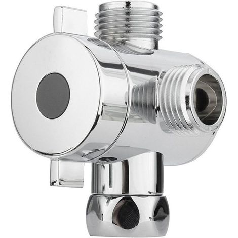 Robinet de Déviation Triple pour Douche Fixation G1/2 ABS Chrome Poli Système de Douche de Salle de Bain Ensemble de 1 Pièce (1/4)